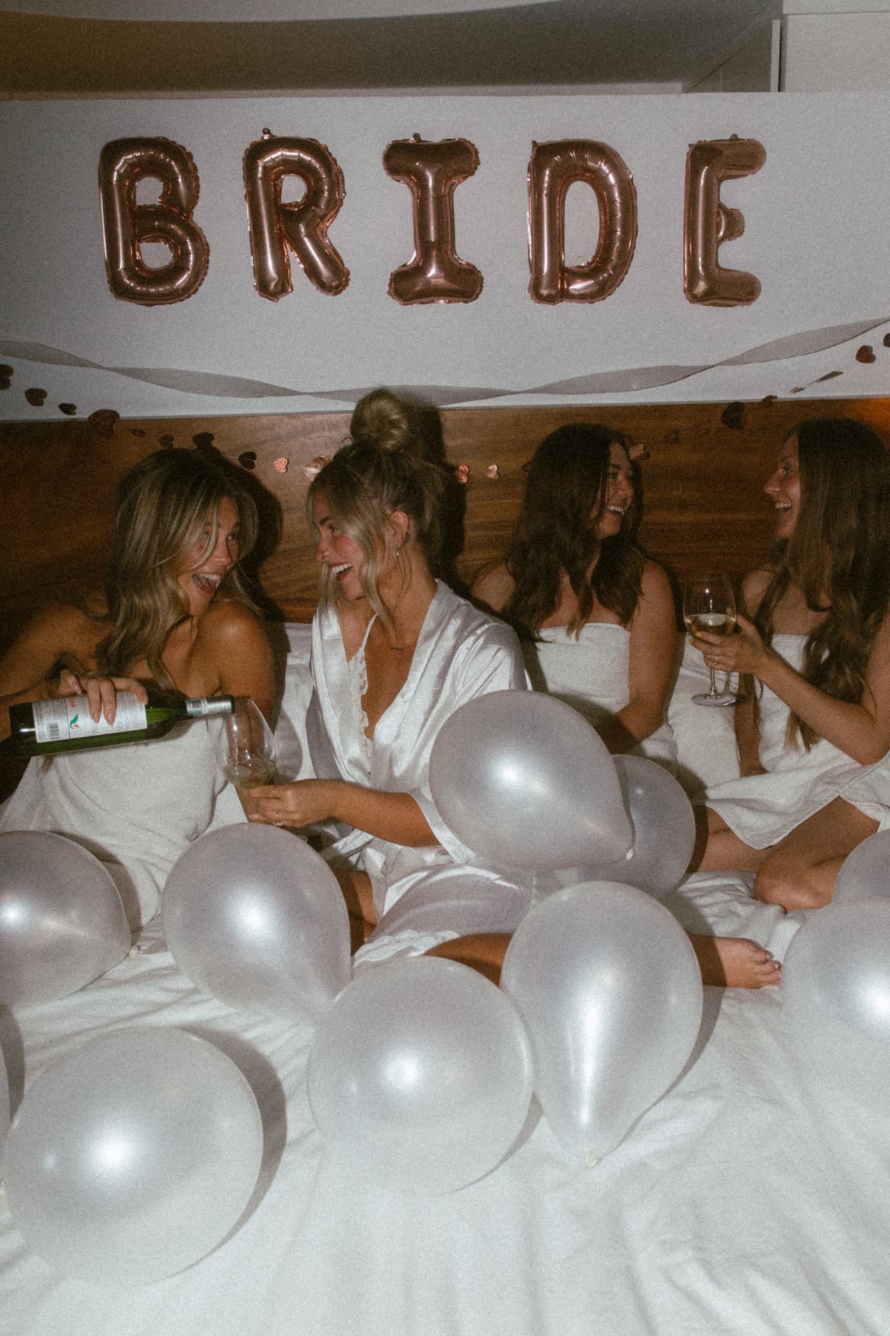 Friends celebrating a bachelorette stay at the villa