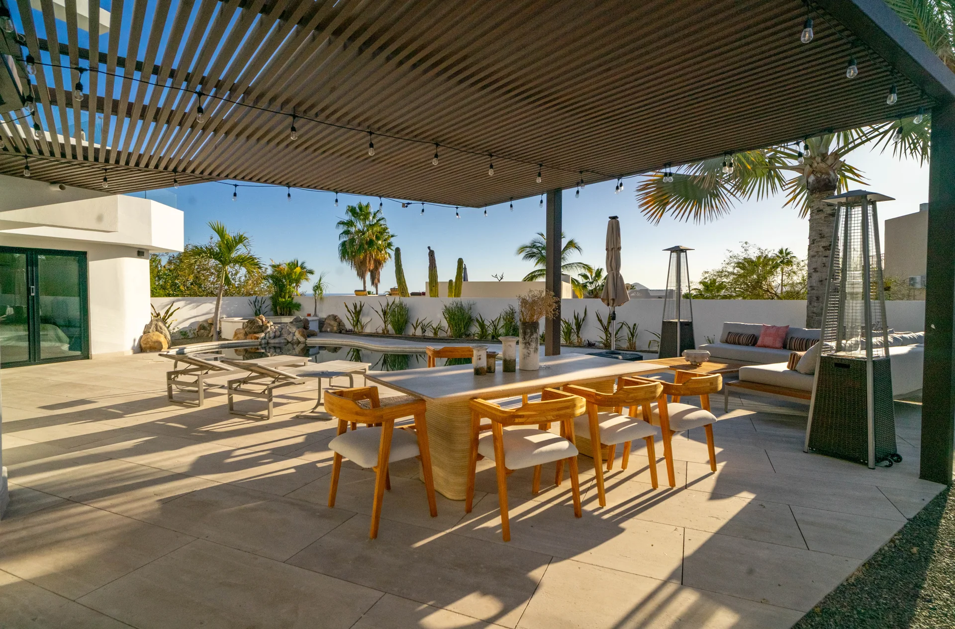 Dining terrace beside the private pool